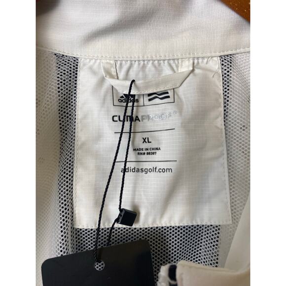Adidas Men's White Black Colorblock ClimaProof Pullover Golf Jacket Size XL NWT - Picture 3 of 8